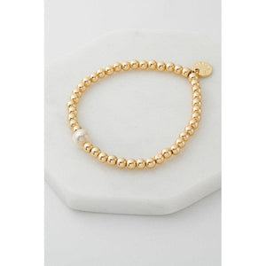 Bead & Pearl Bracelet / Gold-Zafino-Shop At The Hive Ashburton-Lifestyle Store & Online Gifts