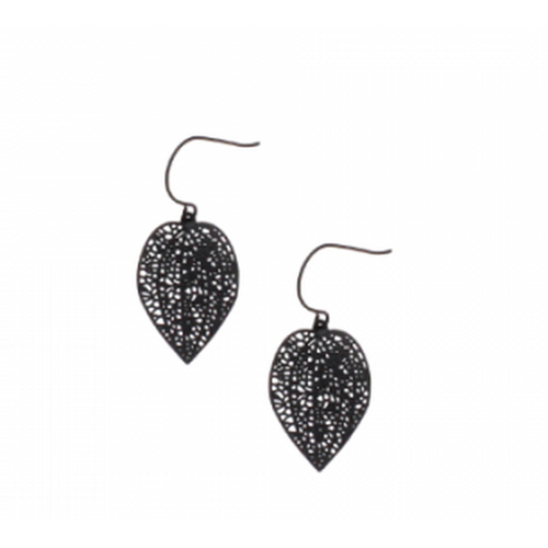 Black Mini Leaf Earrings-Tiger Tree-Shop At The Hive Ashburton-Lifestyle Store & Online Gifts