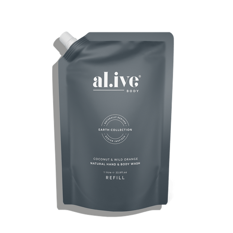 1ltr Wash Refill / Coconut & Wild Orange-Alive Body-Shop At The Hive Ashburton-Lifestyle Store & Online Gifts