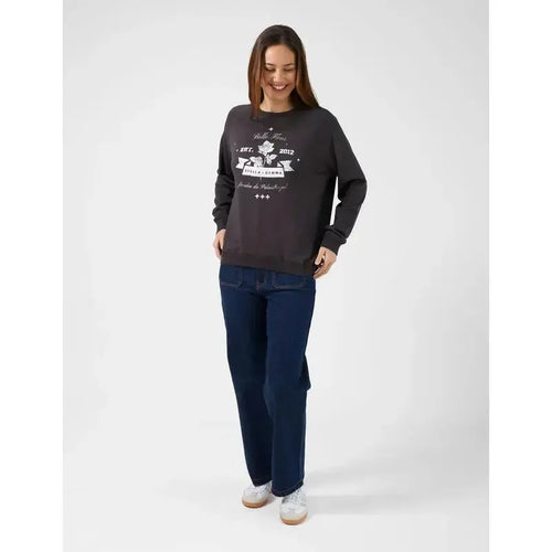 Aged Black Cracked Rose Sweater-Stella + Gemma-Shop At The Hive Ashburton-Lifestyle Store & Online Gifts