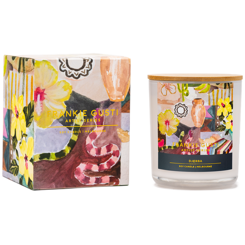Artist Series Candle / Djerba-Frankie Gusti-Shop At The Hive Ashburton-Lifestyle Store & Online Gifts