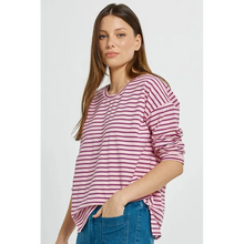 Vienna Tee / Pink+Purple+Red Stripe-Betty Basics-Shop At The Hive Ashburton-Lifestyle Store & Online Gifts