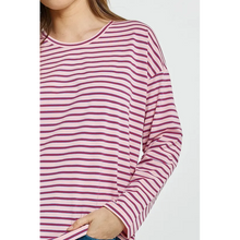 Vienna Tee / Pink+Purple+Red Stripe-Betty Basics-Shop At The Hive Ashburton-Lifestyle Store & Online Gifts