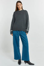 Contrast Stitch Sweater / Charcoal-Betty Basics-Shop At The Hive Ashburton-Lifestyle Store & Online Gifts