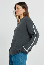 Contrast Stitch Sweater / Charcoal-Betty Basics-Shop At The Hive Ashburton-Lifestyle Store & Online Gifts