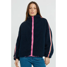 Aubrey Fleece Jacket / Navy+Rainbow-Betty Basics-Shop At The Hive Ashburton-Lifestyle Store & Online Gifts