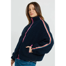 Aubrey Fleece Jacket / Navy+Rainbow-Betty Basics-Shop At The Hive Ashburton-Lifestyle Store & Online Gifts