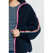 Aubrey Fleece Jacket / Navy+Rainbow-Betty Basics-Shop At The Hive Ashburton-Lifestyle Store & Online Gifts