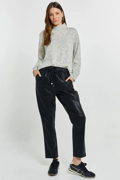 Poppy PU Jogger / Black-Betty Basics-Shop At The Hive Ashburton-Lifestyle Store & Online Gifts