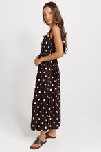 Shirred Maxi / Pink-Choc Polka