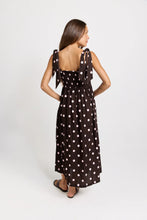 Shirred Maxi / Pink-Choc Polka