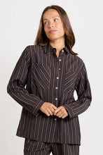 Sorrento Shirt / Brown Stripe-Betty Basics-Shop At The Hive Ashburton-Lifestyle Store & Online Gifts
