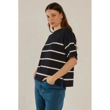 Bailey Boxy Top / Navy+Cream-Betty Basics-Shop At The Hive Ashburton-Lifestyle Store & Online Gifts