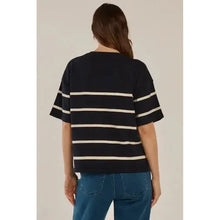Bailey Boxy Top / Navy+Cream-Betty Basics-Shop At The Hive Ashburton-Lifestyle Store & Online Gifts