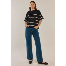 Bailey Boxy Top / Navy+Cream-Betty Basics-Shop At The Hive Ashburton-Lifestyle Store & Online Gifts