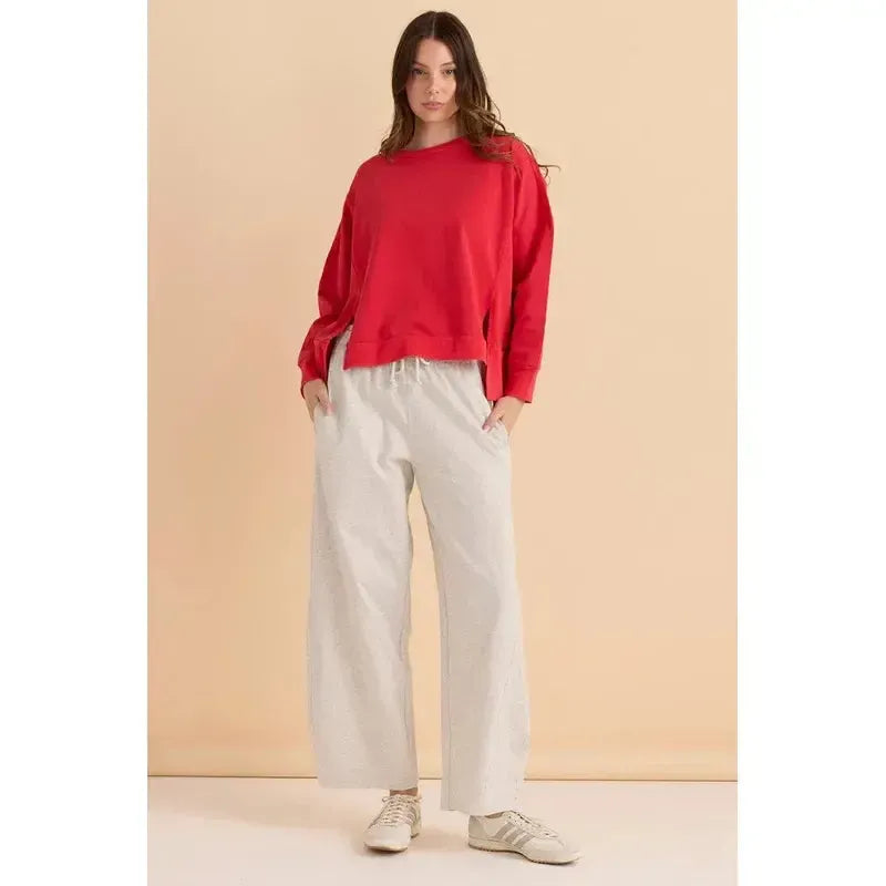 Barrel Leg Sweatpant / Grey Marle-Betty Basics-Shop At The Hive Ashburton-Lifestyle Store & Online Gifts