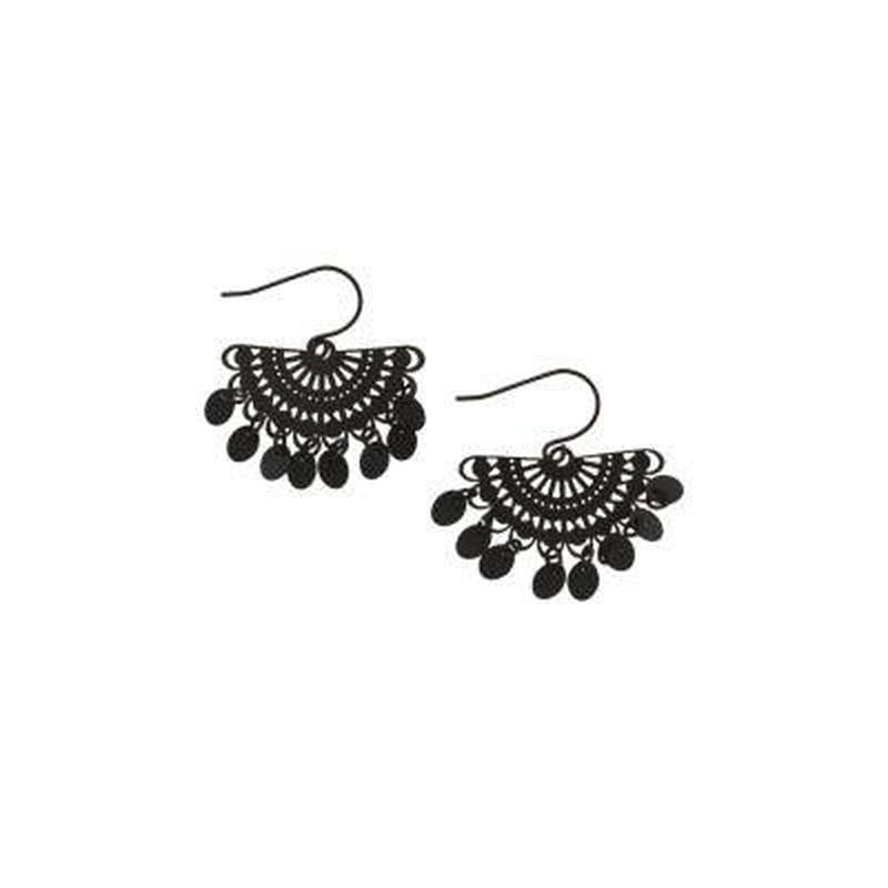Black Fan Tinkled Earring-Tiger Tree-Shop At The Hive Ashburton-Lifestyle Store & Online Gifts