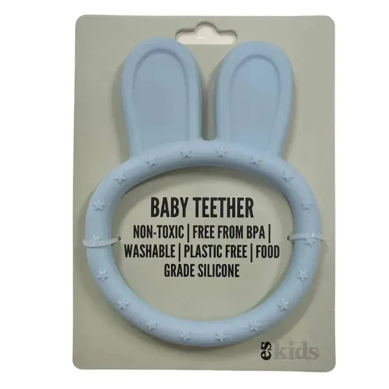 Blue Silicone Bunny Teether-ES Kids-Shop At The Hive Ashburton-Lifestyle Store & Online Gifts
