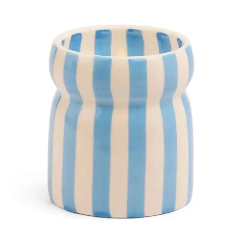 Blue Striped Ceramic Candle / Lost at Sea-Paddy Wax-Shop At The Hive Ashburton-Lifestyle Store & Online Gifts