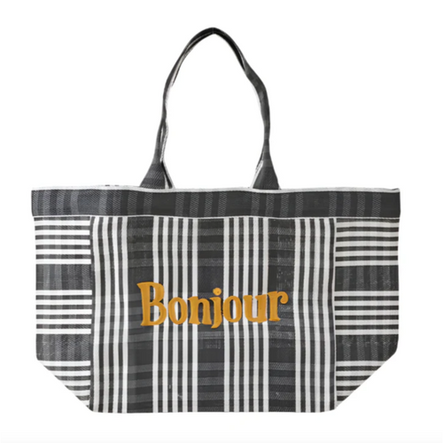 Bonjour Recycled Shopper Tote-Coast to Coast-Shop At The Hive Ashburton-Lifestyle Store & Online Gifts