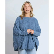 Cable Poncho-Stella + Gemma-Shop At The Hive Ashburton-Lifestyle Store & Online Gifts
