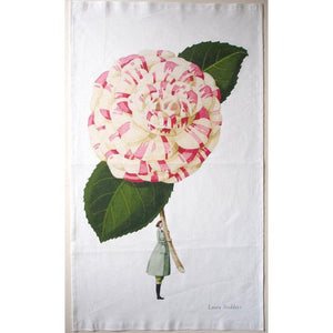 Camellia In Bloom Tea Towel-Laura Stoddart-Shop At The Hive Ashburton-Lifestyle Store & Online Gifts