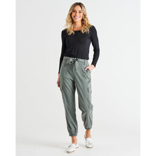 Canterbury Lyocell Cargo Pants-Betty Basics-Shop At The Hive Ashburton-Lifestyle Store & Online Gifts