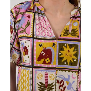 Charlo Blouse Memories of Morocco-Stella + Gemma-Shop At The Hive Ashburton-Lifestyle Store & Online Gifts