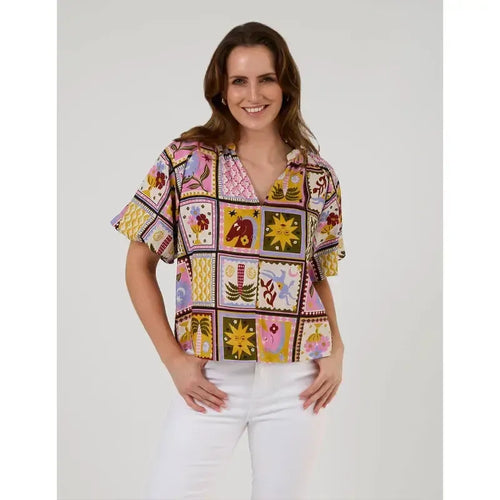 Charlo Blouse Memories of Morocco-Stella + Gemma-Shop At The Hive Ashburton-Lifestyle Store & Online Gifts