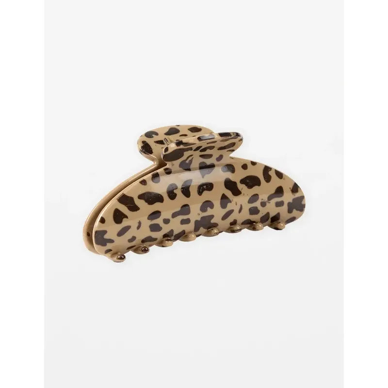 Cheetah Print Oval Hair Claw-Stella + Gemma-Shop At The Hive Ashburton-Lifestyle Store & Online Gifts