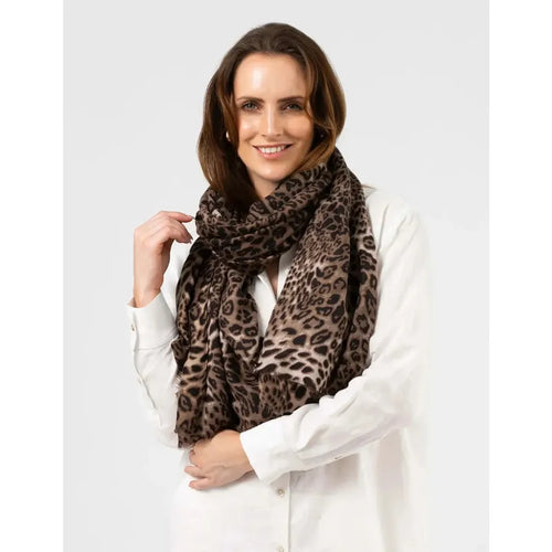 Chocolate Leopard Scarf-Stella + Gemma-Shop At The Hive Ashburton-Lifestyle Store & Online Gifts