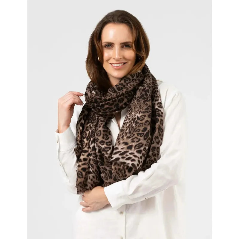 Chocolate Leopard Scarf-Stella + Gemma-Shop At The Hive Ashburton-Lifestyle Store & Online Gifts