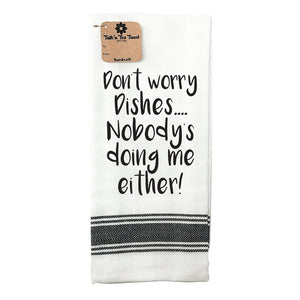 "Don’t Worry Dishes" Tea Towel-Tamboril-Shop At The Hive Ashburton-Lifestyle Store & Online Gifts