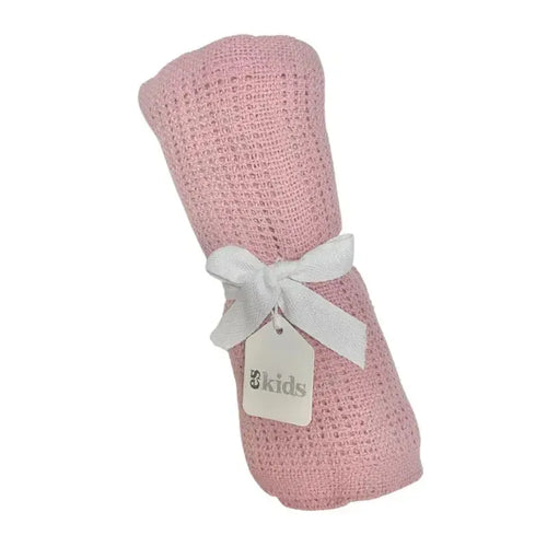 Dusty Pink Crochet Baby Blanket-ES Kids-Shop At The Hive Ashburton-Lifestyle Store & Online Gifts