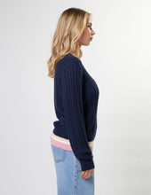 Cable Crew Knit / Navy-Stella + Gemma-Shop At The Hive Ashburton-Lifestyle Store & Online Gifts