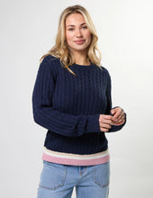 Cable Crew Knit / Navy-Stella + Gemma-Shop At The Hive Ashburton-Lifestyle Store & Online Gifts