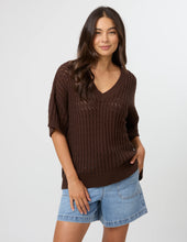 Tierra V Neck Knit / Coffee Bean-Stella + Gemma-Shop At The Hive Ashburton-Lifestyle Store & Online Gifts