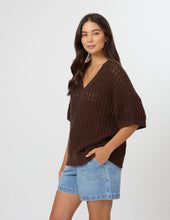 Tierra V Neck Knit / Coffee Bean-Stella + Gemma-Shop At The Hive Ashburton-Lifestyle Store & Online Gifts