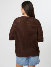 Tierra V Neck Knit / Coffee Bean-Stella + Gemma-Shop At The Hive Ashburton-Lifestyle Store & Online Gifts