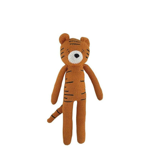 Eco Knitted Tiger Rattle 25cm-ES Kids-Shop At The Hive Ashburton-Lifestyle Store & Online Gifts