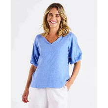 Elanora Line Blouse / Berry Blue Stripe-Betty Basics-Shop At The Hive Ashburton-Lifestyle Store & Online Gifts