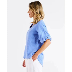 Elanora Line Blouse / Berry Blue Stripe-Betty Basics-Shop At The Hive Ashburton-Lifestyle Store & Online Gifts