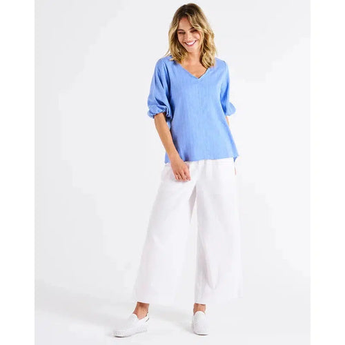 Elanora Line Blouse / Berry Blue Stripe-Betty Basics-Shop At The Hive Ashburton-Lifestyle Store & Online Gifts