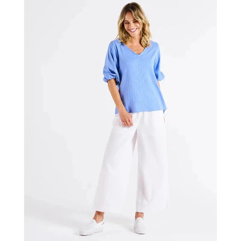 Elanora Line Blouse / Berry Blue Stripe-Betty Basics-Shop At The Hive Ashburton-Lifestyle Store & Online Gifts