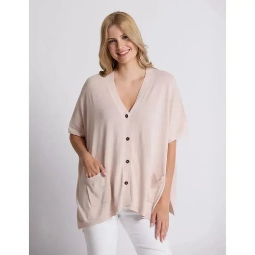 Elliot Cardigan / Sugar Almond-Stella + Gemma-Shop At The Hive Ashburton-Lifestyle Store & Online Gifts