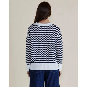 Ember Knit Jumper / Navy Wave Stripe-Betty Basics-Shop At The Hive Ashburton-Lifestyle Store & Online Gifts