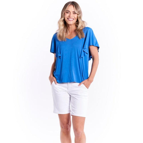 Florence Frill Tee / Sapphire-Betty Basics-Shop At The Hive Ashburton-Lifestyle Store & Online Gifts