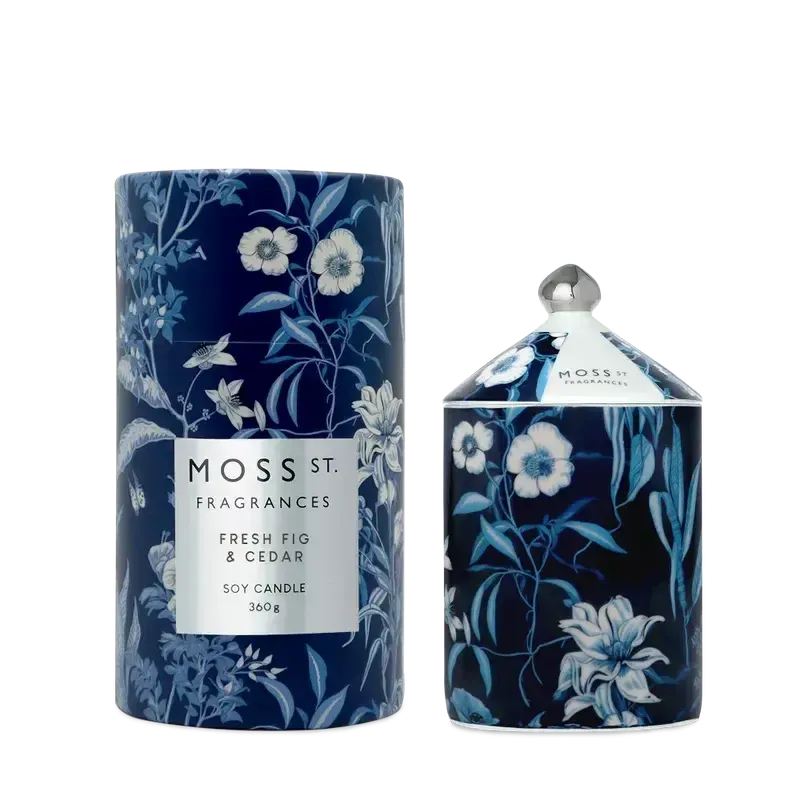 Fresh Fig & Cedar Ceramic Candle 360g-Moss St. Fragrances-Shop At The Hive Ashburton-Lifestyle Store & Online Gifts