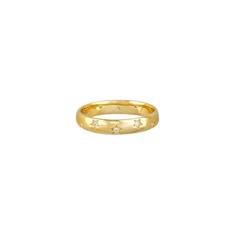 Gold Crystal Star Bright Ring-Tiger Tree-Shop At The Hive Ashburton-Lifestyle Store & Online Gifts
