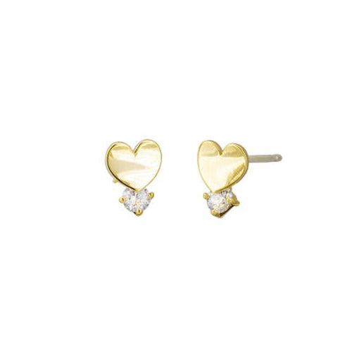 Gold Curve Heart Crystal Studs-Tiger Tree-Shop At The Hive Ashburton-Lifestyle Store & Online Gifts